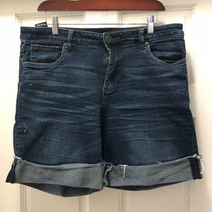 Cuffed Bermuda Jean Shorts